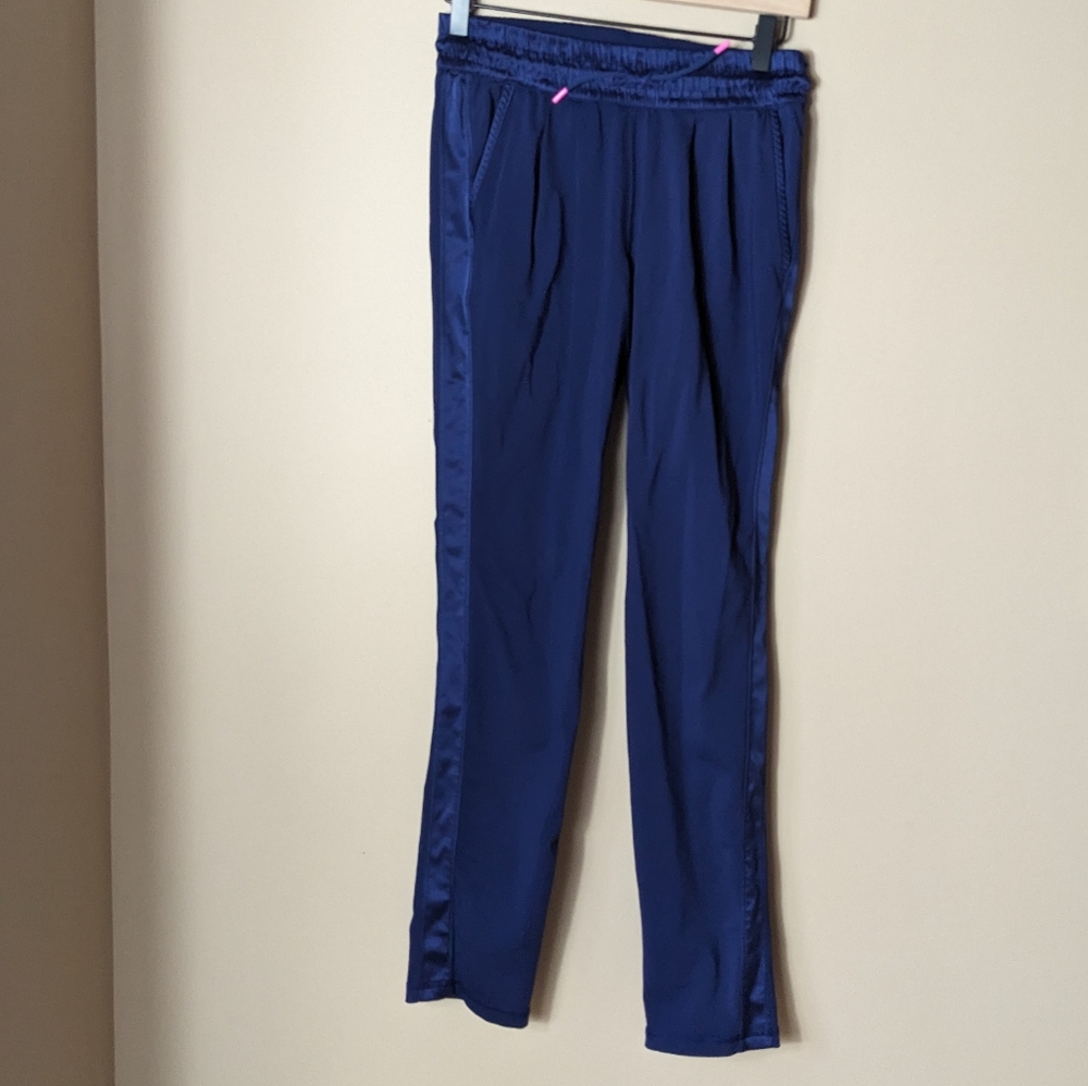 Ivivva Girls Navy Blue Jogger Sweatpants with Pink Accent